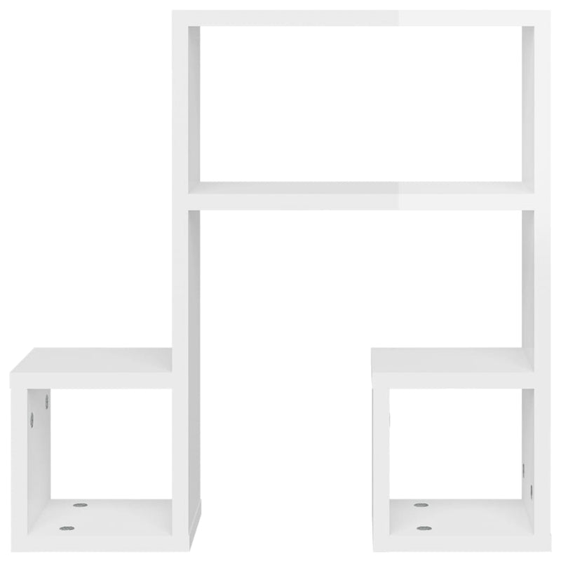 Wall Shelves 2 pcs High Gloss White 50x15x50 cm Chipboard Payday Deals