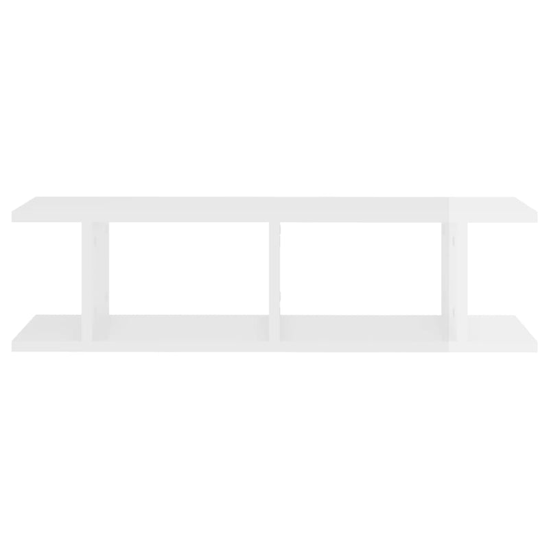 Wall Shelves 2 pcs High Gloss White 78x18x20 cm Chipboard Payday Deals