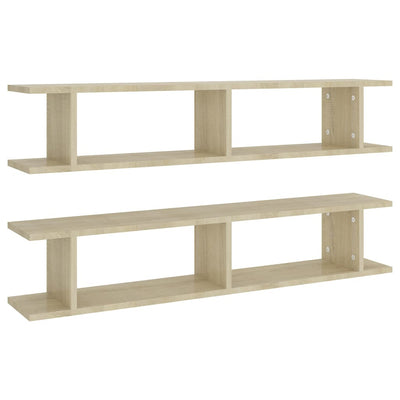 Wall Shelves 2 pcs Sonoma Oak 105x18x20 cm Engineered Wood Payday Deals