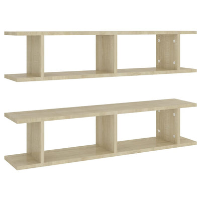Wall Shelves 2 pcs Sonoma Oak 90x18x20 cm Engineered Wood Payday Deals