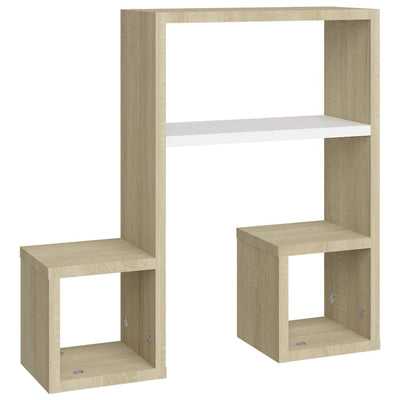 Wall Shelves 2 pcs White and Sonoma Oak 50x15x50 cm Chipboard Payday Deals