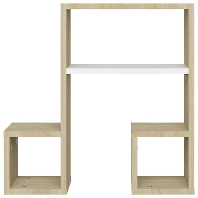 Wall Shelves 2 pcs White and Sonoma Oak 50x15x50 cm Chipboard Payday Deals