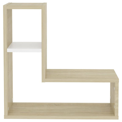 Wall Shelves 2 pcs White and Sonoma Oak 50x15x50 cm Engineered Wood Payday Deals