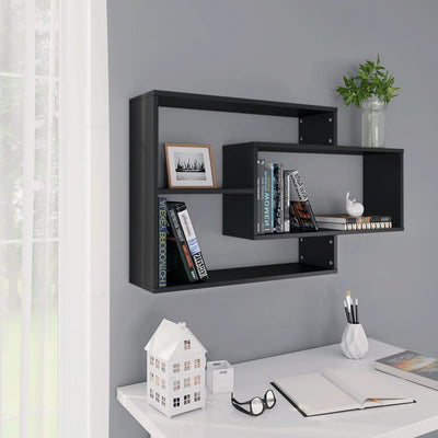 Wall Shelves Black 104x20x58.5 cm Engineered Wood