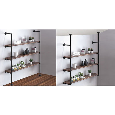 Wall Shelves Display Bookshelf Industrial DIY Pipe Shelf Rustic Brackets Payday Deals