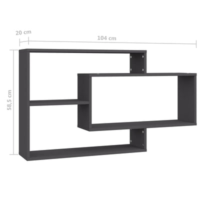 Wall Shelves Grey 104x20x58.5 cm Chipboard Payday Deals