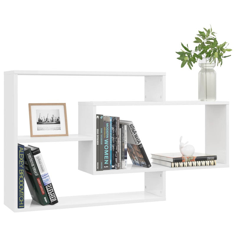 Wall Shelves High Gloss White 104x20x58.5 cm Engineered Wood Payday Deals