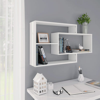 Wall Shelves White 104x20x58.5 cm Engineered Wood Payday Deals