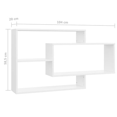 Wall Shelves White 104x20x58.5 cm Engineered Wood Payday Deals