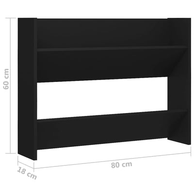 Wall Shoe Cabinet Black 80x18x60 cm Chipboard Payday Deals