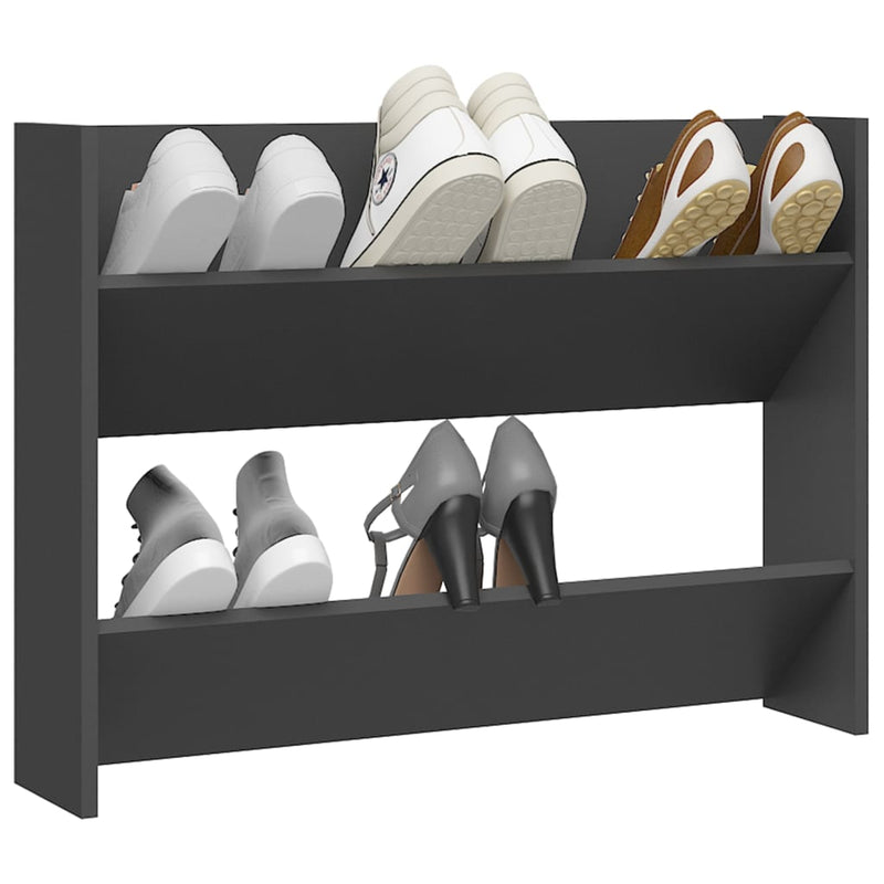 Wall Shoe Cabinet Grey 80x18x60 cm Chipboard Payday Deals