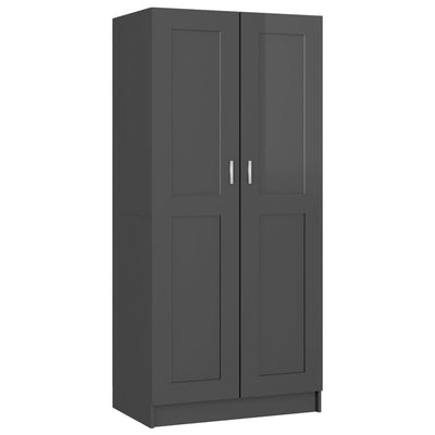 Wardrobe High Gloss Grey 82.5x51.5x180 cm Chipboard Payday Deals