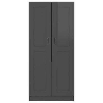 Wardrobe High Gloss Grey 82.5x51.5x180 cm Chipboard Payday Deals