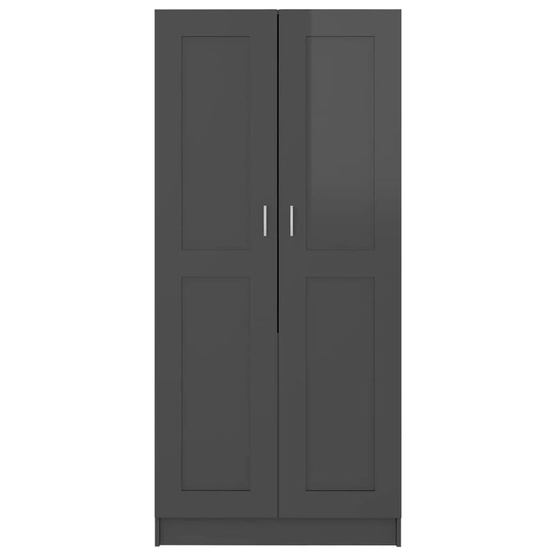 Wardrobe High Gloss Grey 82.5x51.5x180 cm Chipboard Payday Deals