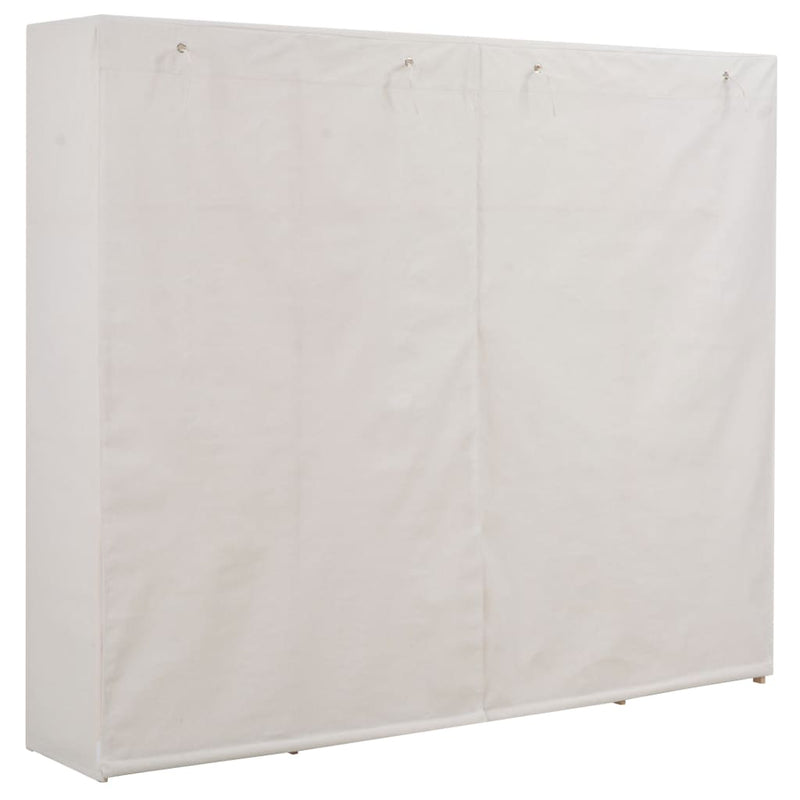 Wardrobe White 200x40x170 cm Fabric Payday Deals