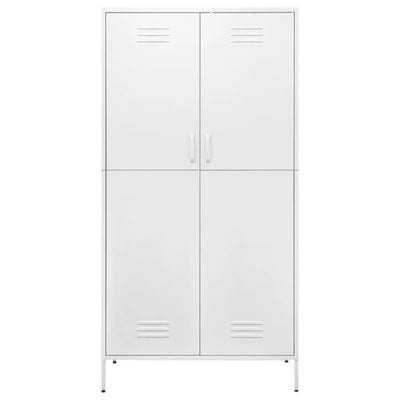 Wardrobe White 90x50x180 cm Steel Payday Deals