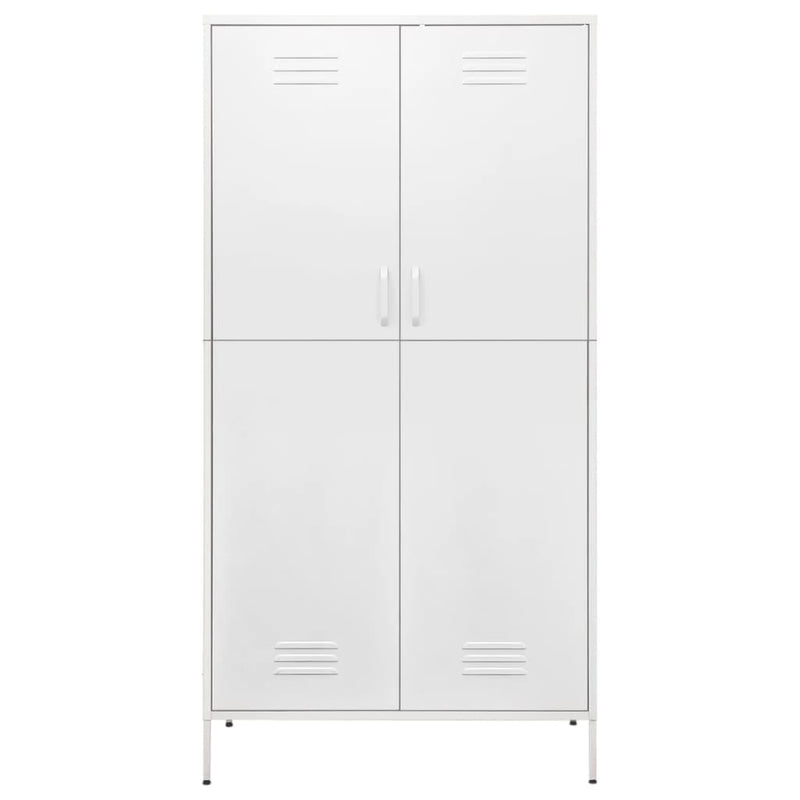 Wardrobe White 90x50x180 cm Steel Payday Deals