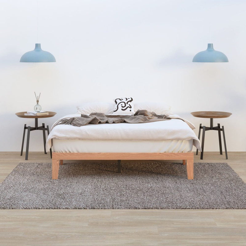 Warm Wooden Natural Bed Base Frame &