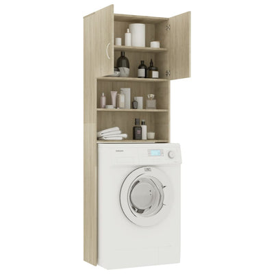 Washing Machine Cabinet Sonoma Oak 64x25.5x190 cm Engineered Wood Payday Deals