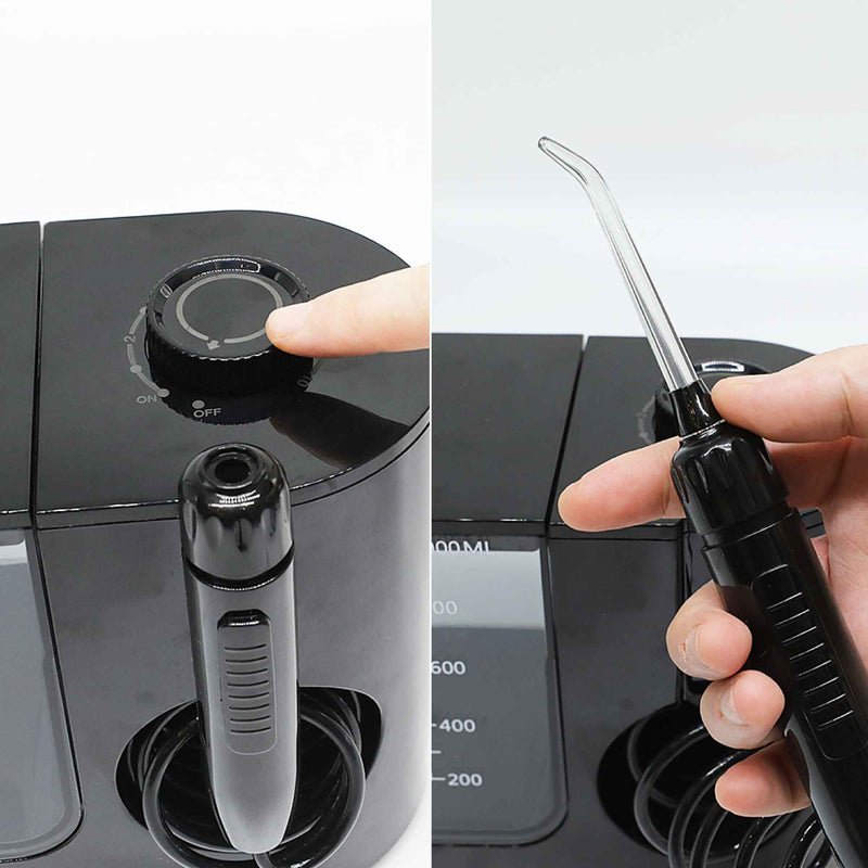 Water Jet Dental Flosser 1000ml Black - Electric Oral Pressure Irrigator Payday Deals