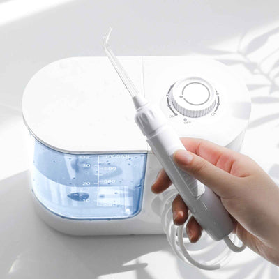 Water Jet Dental Flosser 1000ml White - Electric Oral Pressure Irrigator Payday Deals