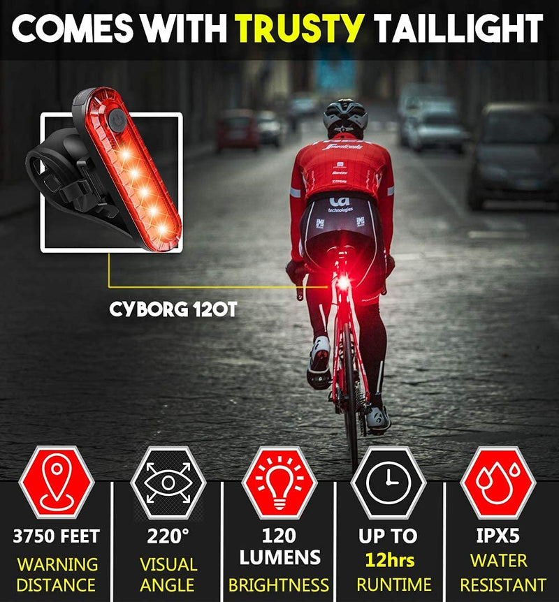 Waterproof Rechargeable LED Bike Lights Set (2000mah Lithium Battery, IPX4, 2 USB Cables) Payday Deals