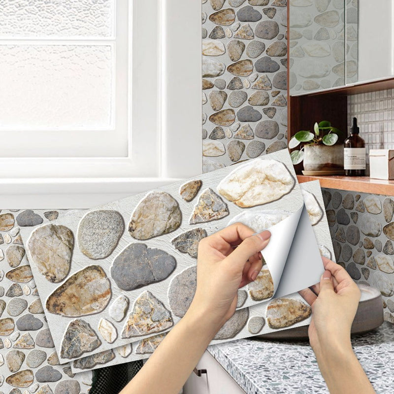 Waterproof Tiles Stone Wallpaper Stickers Bathroom Kitchen Lion Stone Payday Deals
