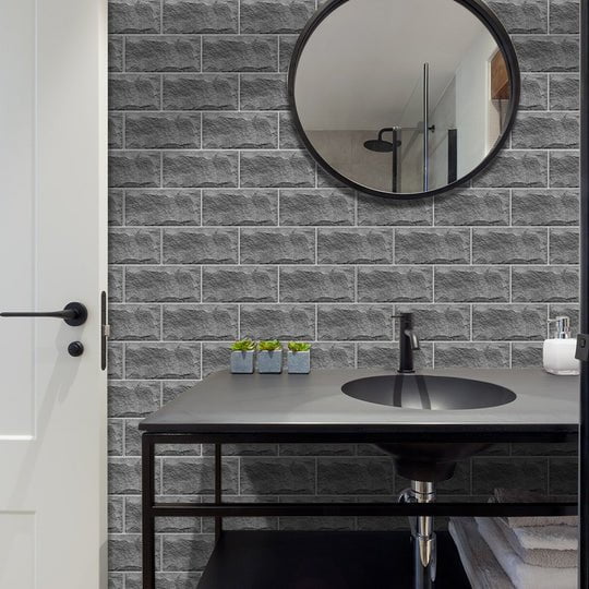 Waterproof Tiles Wallpaper Stickers Bathroom Kitchen Stone Brick Payday Deals