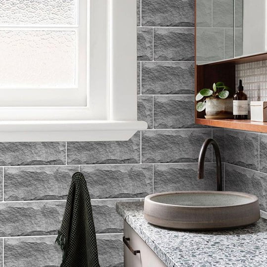 Waterproof Tiles Wallpaper Stickers Bathroom Kitchen Stone Brick Payday Deals