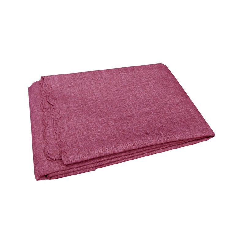 Waylon Damask Permanent Press Polyester Tablecloth 135 x 180cm Cherry Payday Deals