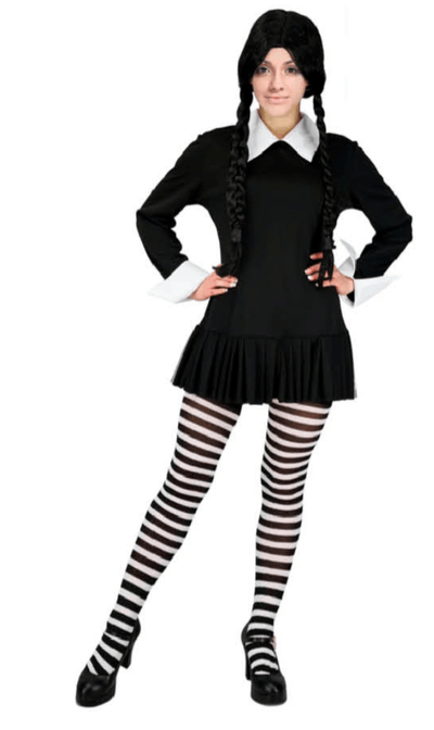 Wednesday Addams Family Creepy School Girl Women's Halloween Costume Payday Deals