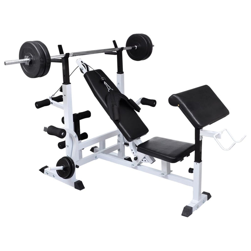 Weight Bench with Weight Rack&Barbell and Dumbbell Set 120 kg Payday Deals