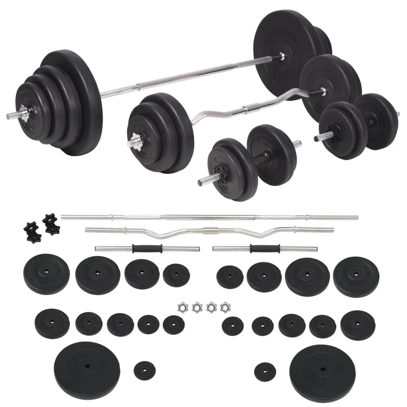 Weight Bench with Weight Rack&Barbell and Dumbbell Set 120 kg Payday Deals