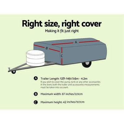 WEISSHORN 12-14 ft Camper Trailer Travel Cover Tent 3.6-4.2m Caravan Swan