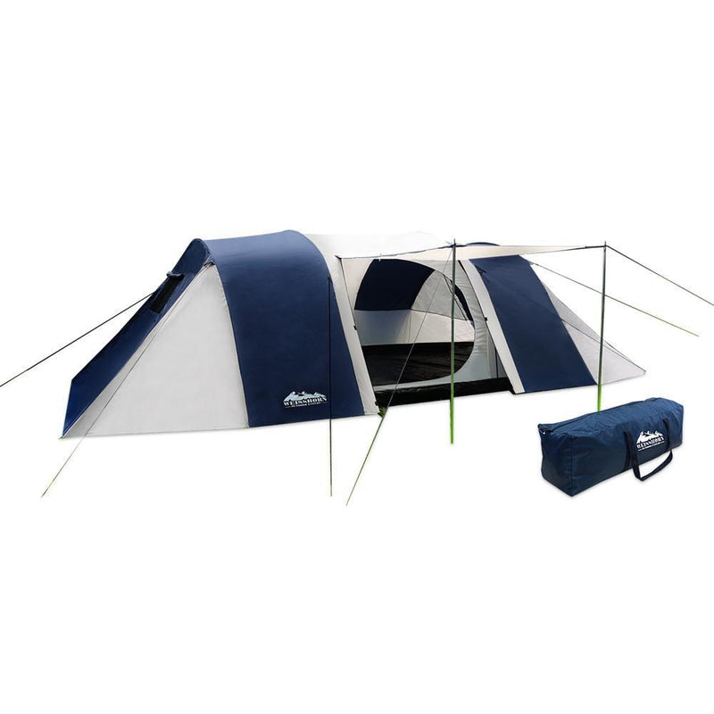 Weisshorn 12 Person Canvas Dome Camping Tent - Navy & Grey Payday Deals