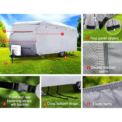 Weisshorn 16-18ft Caravan Cover Campervan 4 Layer UV Water Resistant Payday Deals