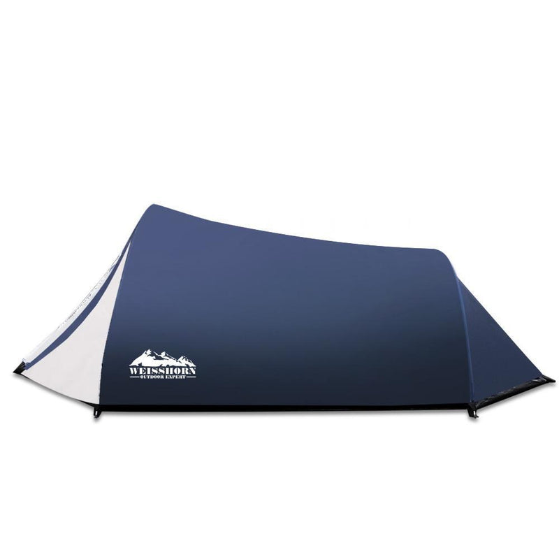 Weisshorn 2-4 Person Canvas Dome Camping Tent Navy and White