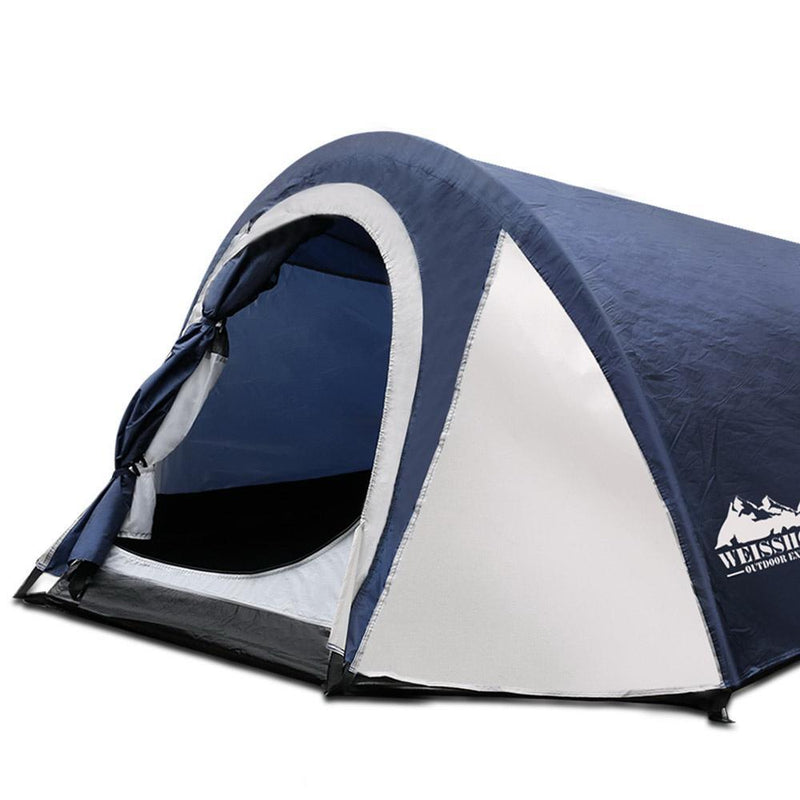 Weisshorn 2-4 Person Canvas Dome Camping Tent Navy and White