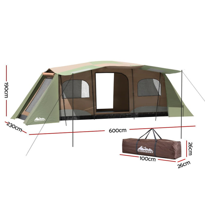 Weisshorn Camping Tent 10 Person Instant Up Tents Outdoor Family Hiking 3 Rooms Payday Deals