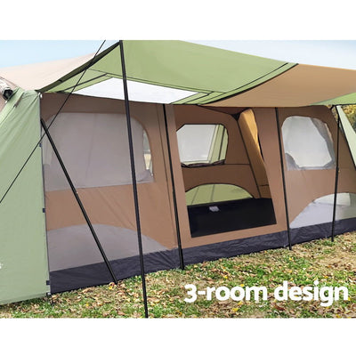 Weisshorn Camping Tent 10 Person Instant Up Tents Outdoor Family Hiking 3 Rooms Payday Deals