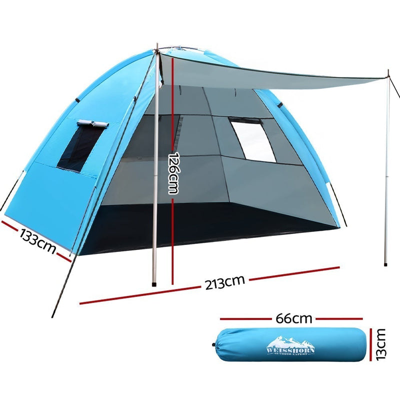 Weisshorn Camping Tent Beach Tents Hiking Sun Shade Shelter Fishing 2-4 Person Payday Deals