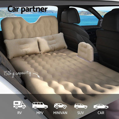 Weisshorn Car Mattress 176x80 Inflatable SUV Back Seat Camping Bed Beige Payday Deals