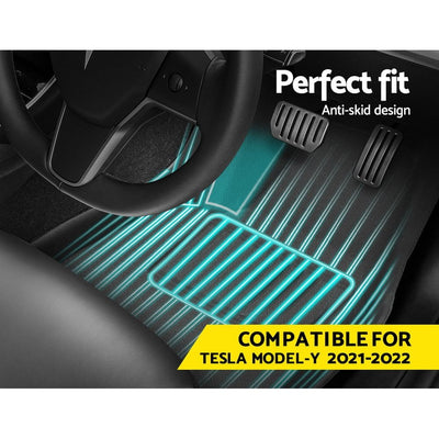 Weisshorn Car Rubber Floor Mats Front and Rear Fits Tesla Model Y 2021-2023 Payday Deals