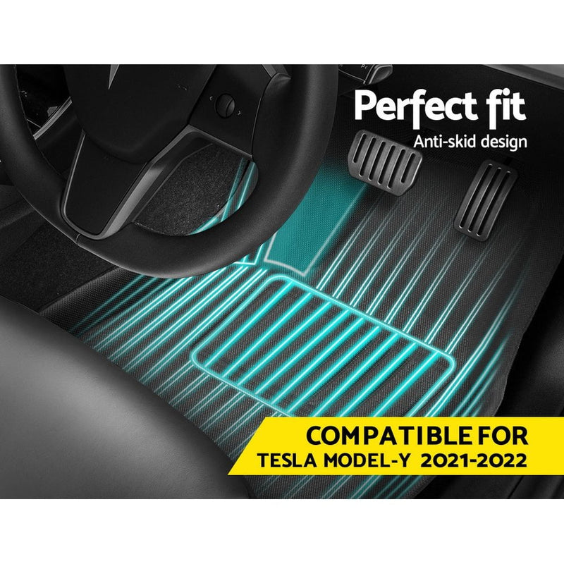 Weisshorn Car Rubber Floor Mats Front and Rear Fits Tesla Model Y 2021-2023 Payday Deals