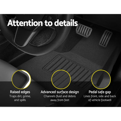 Weisshorn Car Rubber Floor Mats Front and Rear Fits Tesla Model Y 2021-2023 Payday Deals