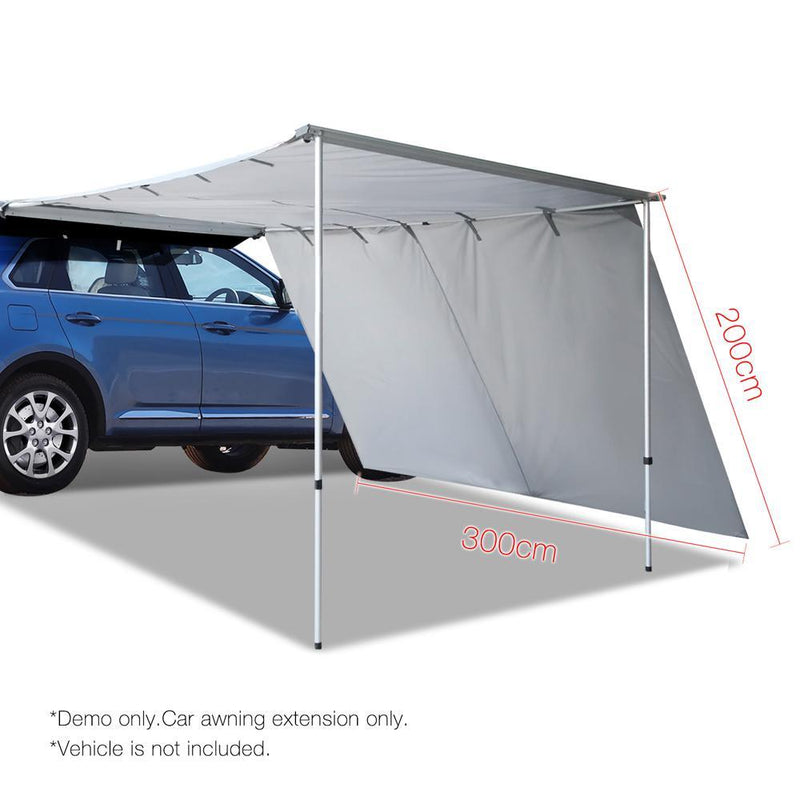 Weisshorn Car Shade Awning Extension 3 x 2m - Grey