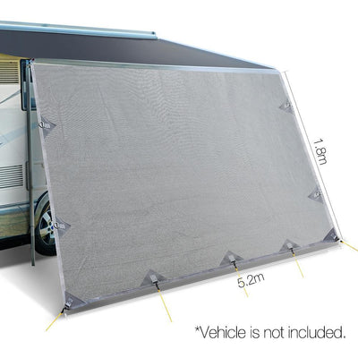 Weisshorn Caravan Roll Out Awning 5.2 x 1.8m - Grey Payday Deals