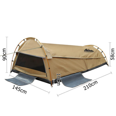 Weisshorn Double Swag Camping Swag Canvas Tent - Beige