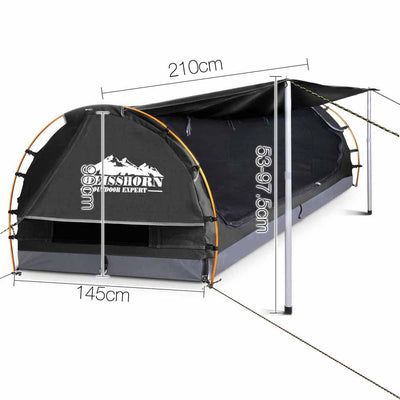 Weisshorn Double Swag Camping Swag Canvas Tent - Dark Grey