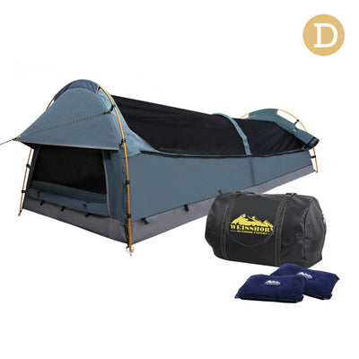 Weisshorn Double Swag Camping Swag Canvas Tent - Navy